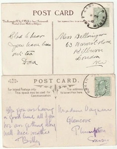 1905 x 2 DIFF NORTH SWAY CAMP SO SKELETON POSTMARKS ON PPCs SWAY & BOSCOMBE - Picture 1 of 3