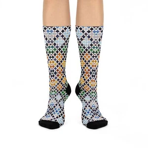 ¡Calcetines de azulejos! 1 Talla Acolchado Estilo Europeo Diseño Antiguo Mundo Clásico NUEVO - Imagen 1 de 7