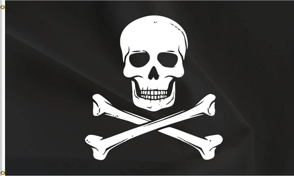 Double Sided Pirate Jolly Roger Skull Flag - Skull Bones Flag 3x5FT for Outdo...