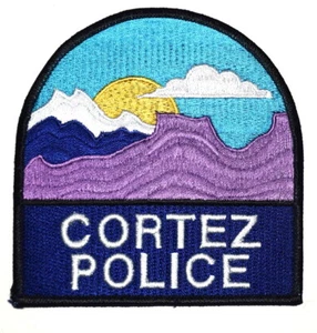 CORTEZ COLORADO CO Police Patch MOUNTAINS CLOUDS SUNRISE ~ - Bild 1 von 1
