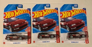 2025 HOT WHEELS '90 HONDA CIVIC EF VTEC TARGET RED EDITION LOT OF 3 CASE C NEW - Picture 1 of 4