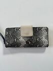 Fossil Madison Wallet Gray Leather Python Snake Clutch Organizer $88