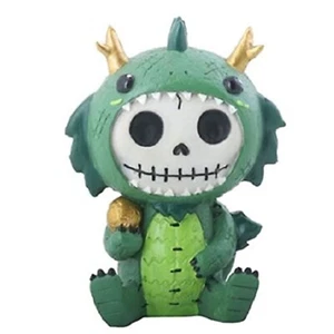 Furrybones Tatsu Esqueleto en Verde y Dorado Dragón Disfraz Estatuilla Estatuilla - Imagen 1 de 2