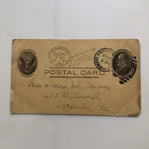 1907 Antique Vintage Postal Card Postcard Generic Brooklyn NY Scranton PA - Picture 1 of 4