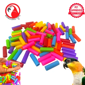 Bonka Bird Toys 2469 Pk 100 coloridas cuentas de tubo de plástico garra para pies pieza artesanal - Imagen 1 de 7