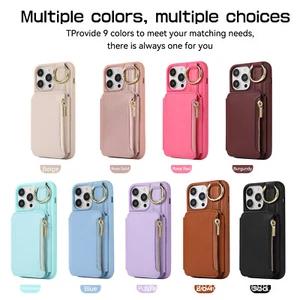 New Apple Phone Protective Case Hanging Strap Multi Card Leather Case Anti Drop - Picture 1 of 31