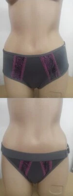 Bikini Short oder Tanga Maroubra Beach Sapph grau/pink Slip Gr. S – XL - Bild 1 von 3