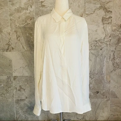 Camisa Theory Blanca Abotonada Manga Larga L Foto 1 de 4