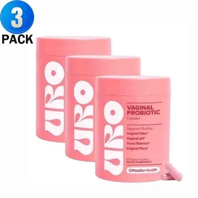 3 PACK URO O Positiv Vaginal Probiotics for Women pH Balance w/ Prebiotic 180 - Image 1 of 4