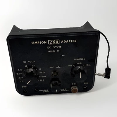 Vintage Simpson 260 VOM DC VTVM Adapter MODEL 651 Electrical Tester - Image 1 of 4