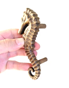 large Cabinet Pull Set Door Knob Handle Seahorse aged patina 100% Brass 6" - Picture 1 of 6