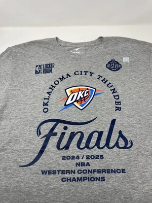 NEW 2025 Western Conference Champs Oklahoma City Thunder Locker Room T-shirt L - Image 1 of 3