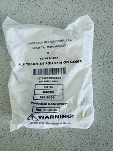 (5) Anderson Metals 1/4 pulg. OD x 3/4 pulgadas Accesorios FGH 757422-1204, 696-9059 - Imagen 1 de 3