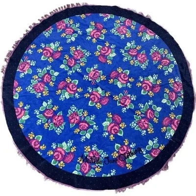 Matilda Jane Round Beach Bath Towel Fringe 60” Pink Rose - Image 1 of 4