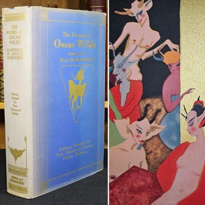 1927 The Poems of Oscar Wilde Illustrated Jean De Bosschere + RARE DUST JACKET - Image 1 of 4