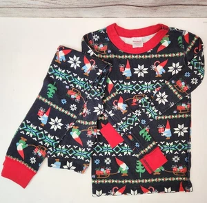 Juego de Pijama Hanna Andersson Gnomo Navidad Niños 6-7 Long Johns Algodón Orgánico - Imagen 1 de 4