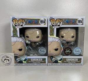 One Piece #1914 Smoker Funko Pop! Glow Chase Bundle P/P SE Sticker New Mint - Picture 1 of 7