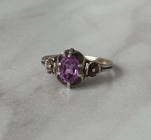 Anillo de plata esterlina 925 soviético ruso vintage rubí URSS, joyería para mujer. - Imagen 1 de 11