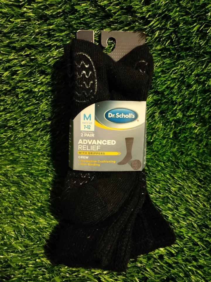 Calcetines Dr Scholl’s Advanced Relief With Grippers Crew 2 pares para hombre 7-12 negros  Foto 1 de 3