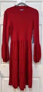 Nuevo con etiquetas Vestido Suéter Rojo Draper James RSVP Talla L Cereza Festival Vacaciones Amor Preppy - Imagen 1 de 12