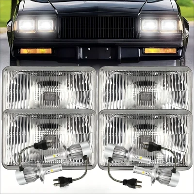 Faros LED 4x6" pulgadas haz alto/bajo H4 para Chevrolet Monte Carlo 1980-1988+ 4 piezas Foto 1 de 4