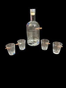 BenShot “Bulletproof” 2nd Amendment Decanter And Shot Glasses - Embedded Bullet - Picture 1 of 3