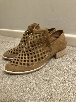 Jeffrey Campbell Botines Para Mujer Talla 9.5 Gamuza Cuero Taggart Tacón Zapato Foto 1 de 4