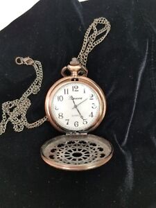 Geneva kwarcowy zegarek damski wisiorek i łańcuszek