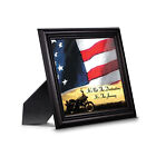Classic Motorcycle, Sunset Flag Background Picture Frame, 10x10 8554