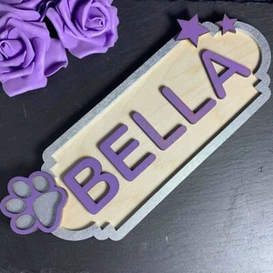 Personalised Painted Wooden Pet Sign - Colour Customisable - Picture 1 of 9