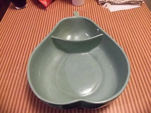 Vintage Aqua Pfaltzgraff Pottery Pear Shaped Chip & Dip Bowl EVC - Picture 1 of 6