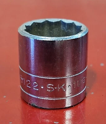 SK 3/8" Dr Shallow Socket 12pt Many Sizes/Style NOS 1/2 9/16 5/8 11/16 13/16 7/8 - Image 1 of 4