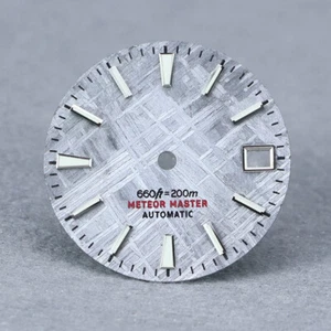Natural Meteorite 28.5mm dial Watch accessories for NH35/36 movement BGW9 lume - Picture 1 of 12
