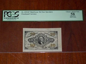 FR.1251 SP WMF (3rd Issue) 10 cent WIDE MARGINS SPECIMEN (PCGS - CH.AU 58) - Picture 1 of 2
