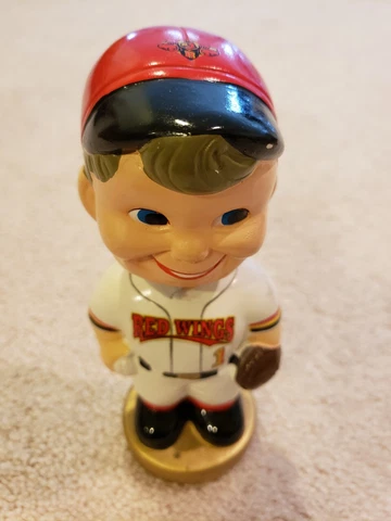 Rochester Red Wings TEI Gold Base Baseball Player Bobblehead - rare Cover