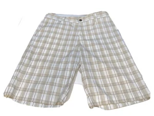 Adidas Checkered Tan Bermuda Style Golf Shorts Men’s Sz 32 EUC - Picture 1 of 7
