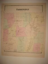 ANTIQUE 1871 FARMINGTON STRAFFORD COUNTY NEW HAMPSHIRE HANDCOLORED MAP RAILROAD