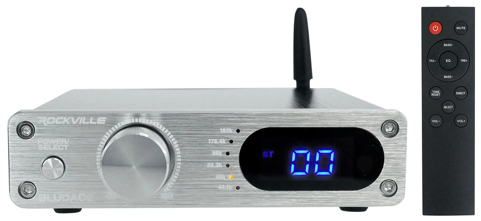 Rockville BLUDAC2S DAC/Bluetooth Amplifier Home Receiver USB/Optical/Sub Out - Image 1 of 4