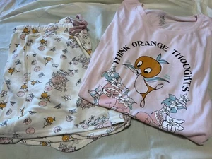 Disney Orange Bird Women Sleep Set Pajama Lounge Wear 50th Anniversary Large - Picture 1 of 6