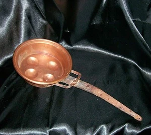 Copper Skillet or Egg Pan Hand Forged Handle 7-1/8" Diameter" Circa-1800's Rare - Picture 1 of 8