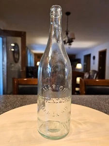 MARION BOTTLING WORKS 24 Oz (1 Pint 8 Oz)  Clear Slug Plate BOTTLE 1905-1922 - Picture 1 of 16