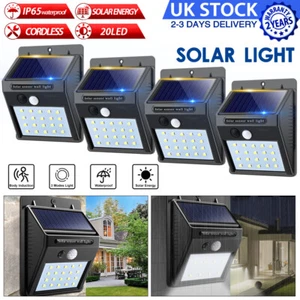 4X Solar Power PIR Motion Sensor Wall Lights 100LED Outdoor Garden Security Lamp - Picture 1 of 10