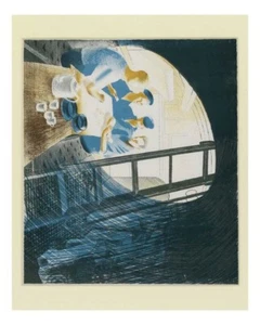 Sailors Playing Cards Submarine HMS Dolphin 1941 WW2 - Eric Ravilious - Picture 1 of 1