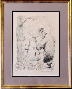 Rara litografia firmata Seymour Rosenthal edizione limitata 20/100 arte incorniciata - Foto 1 di 9