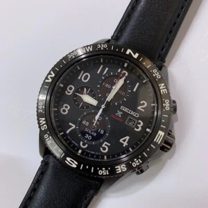 SSC707P1 Prospex Solar Chronograph Black Leather Watch COD PayPal - Picture 1 of 8