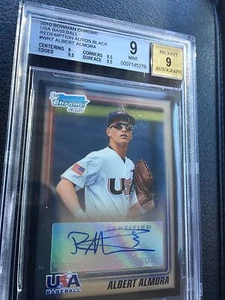 BGS 9 ALBERT ALMORA 2010 BOWMAN BLACK Chrome Wrapper USA Autograph 9 Auto # /25 - Picture 1 of 4