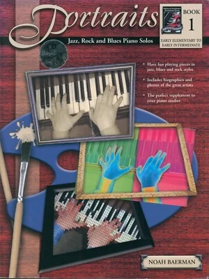Portraits Piano Solos 1 w CD Jazz Rock Blues Baerman Elementary / Intermediate - Image 1 of 4