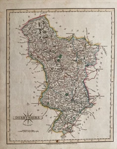 1812 Antique Map; Derbyshire, John Cary, New & Correct English Atlas - Picture 1 of 3