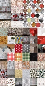 LUXURY PLAIN PRINTED ALL OCCASIONS VINYL OIL PVC PLASTIC TABLE CLOTH COVER PARTY - Picture 1 of 27