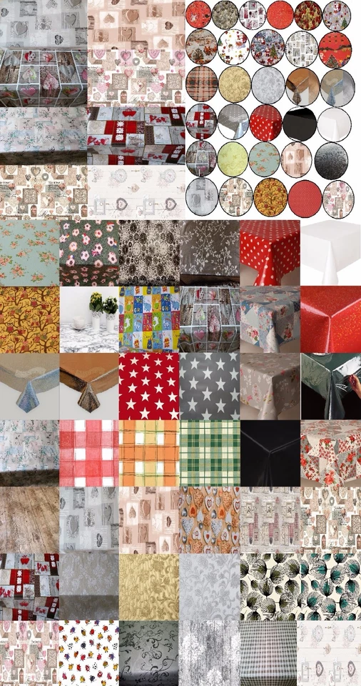 LUXURY PLAIN PRINTED ALL OCCASIONS VINYL OIL PVC PLASTIC TABLE CLOTH COVER PARTY - Image 1 of 1